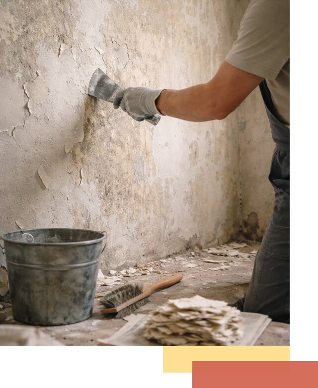 Удаление старой краски со стен в изобильном качественно и быстро