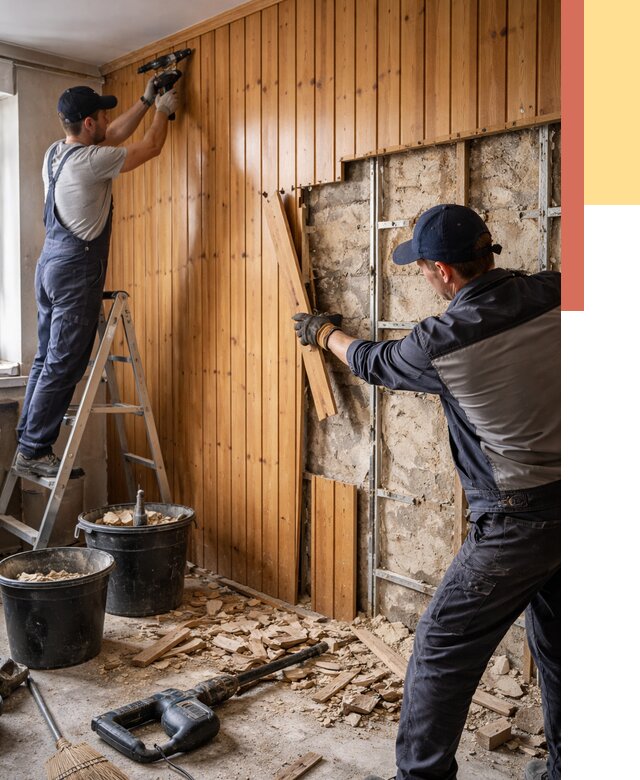 Демонтаж вагонки со стен в изобильном от 1506 руб. — снятие, удаление, срочно | ОТДЕЛОЧНИК-Збл