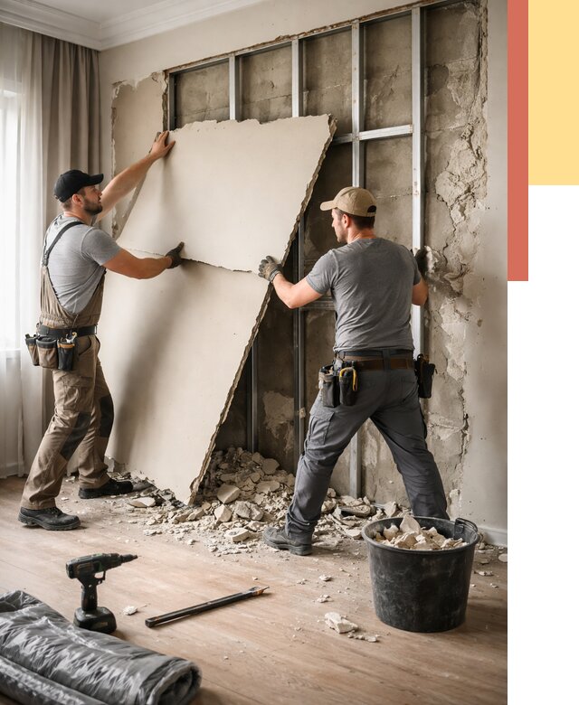 Демонтаж гипсокартона со стен в изобильном от 364 руб. — услуги демонтажа | ОТДЕЛОЧНИК-Збл