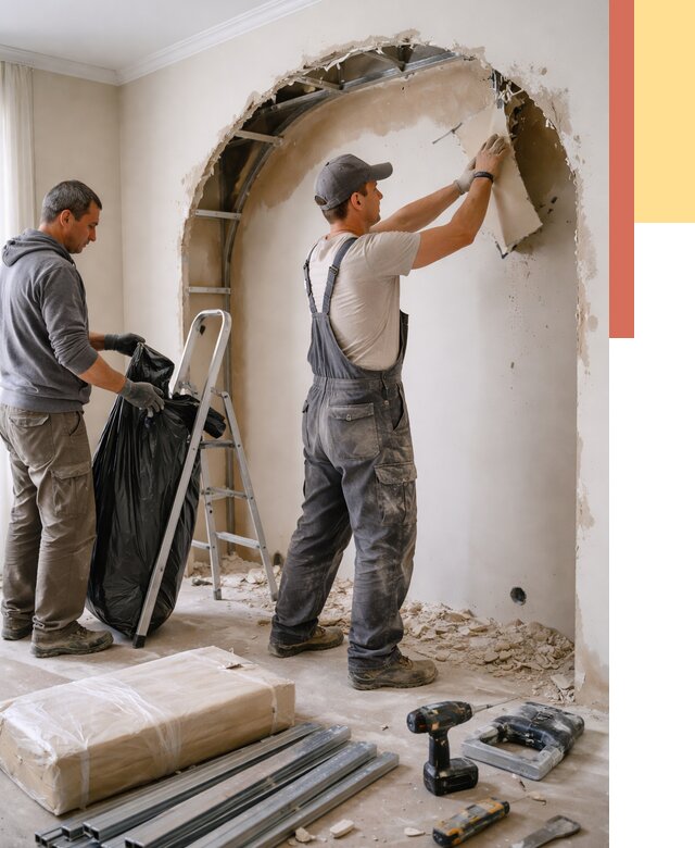 Демонтаж арки из гипсокартона в изобильном от 3636 руб. — услуги под ключ | ОТДЕЛОЧНИК-Збл