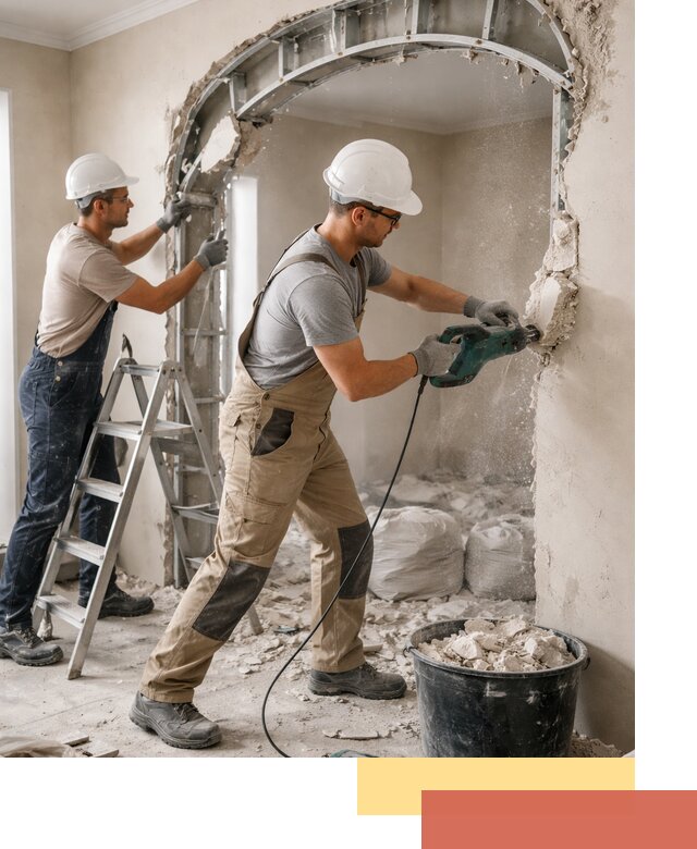 Демонтаж гипсокартонной арки в изобильном быстро и аккуратно