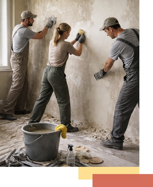 Очистка стен от клея и грунтовки в изобильном качественно и быстро