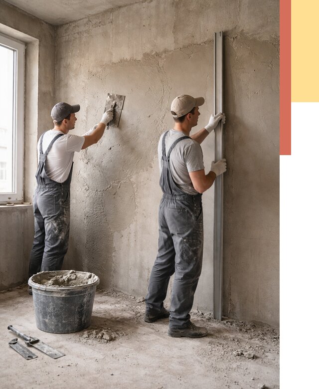 Штукатурка бетонных стен в изобильном от 4675 руб/м² — качественно и быстро | ОТДЕЛОЧНИК-Збл