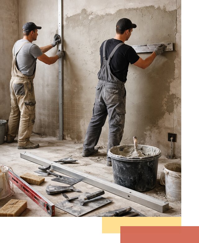 Профессиональная штукатурка стен под плитку в изобильном
