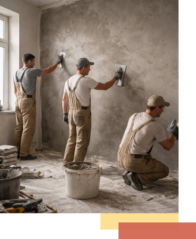 Декоративная штукатурка под бетон в изобильном для стен и потолков