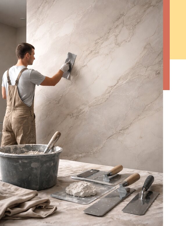 Декоративная штукатурка под мрамор в изобильном от 2909 руб./м² — быстро и недорого | ОТДЕЛОЧНИК-Збл
