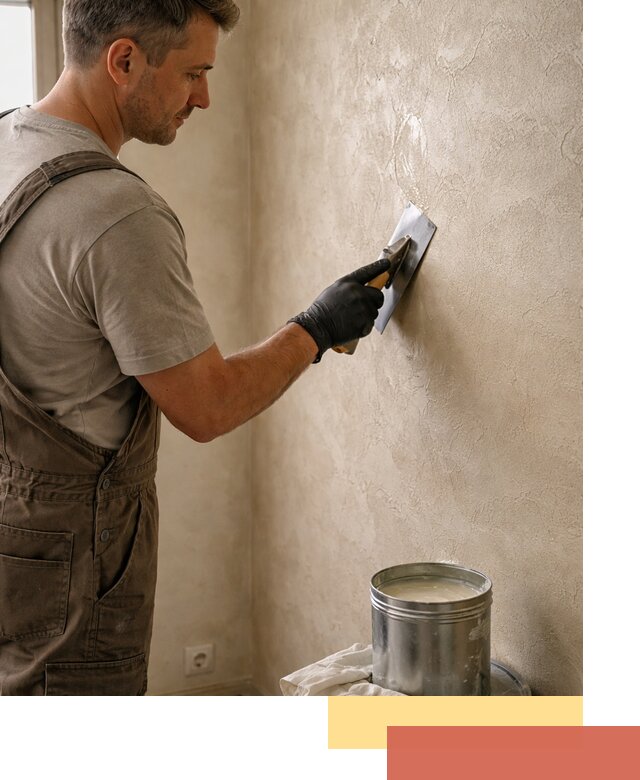 Нанесение воска на штукатурку в изобильном для защиты и блеска