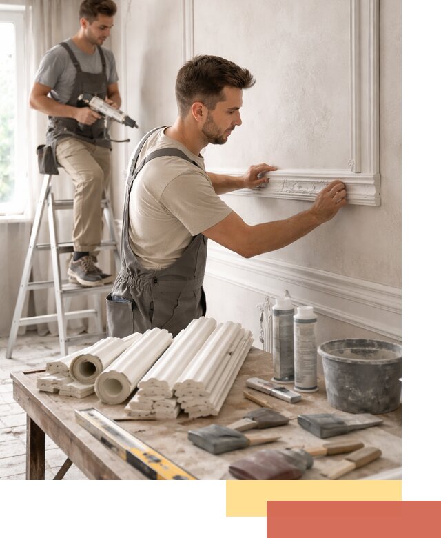 Монтаж лепнины на стены в изобильном профессионально и качественно