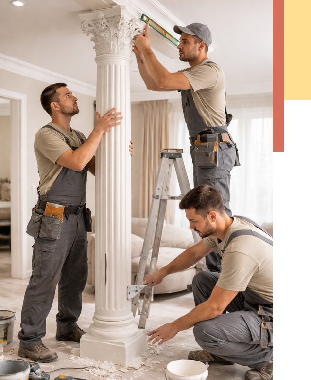 Установка декоративных колонн в изобильном от 12466 руб. под ключ | ОТДЕЛОЧНИК-Збл