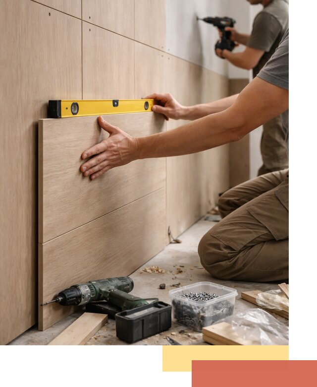 Профессиональный монтаж МДФ панелей на стены в изобильном