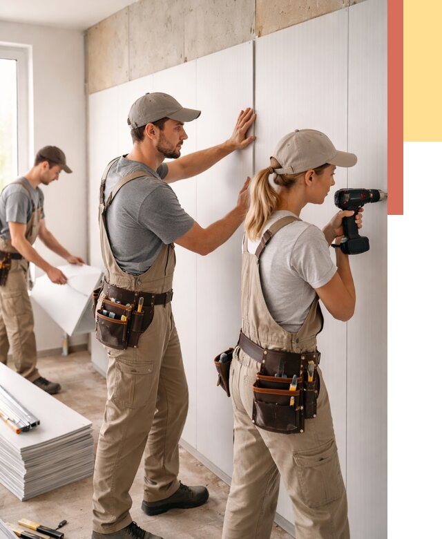 Монтаж ПВХ панелей на стены в изобильном от 467 руб/м2 — быстро и недорого | ОТДЕЛОЧНИК-Збл