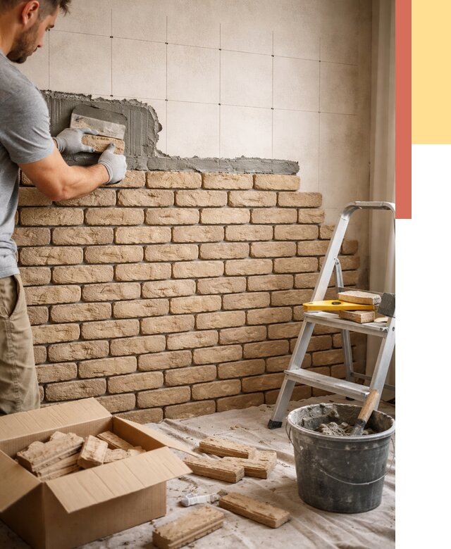 Монтаж декоративного кирпича в изобильном от 3324 руб./м² — быстро и недорого | ОТДЕЛОЧНИК-Збл