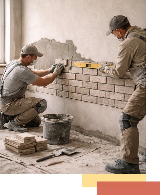 Монтаж декоративного кирпича профессионально в изобильном