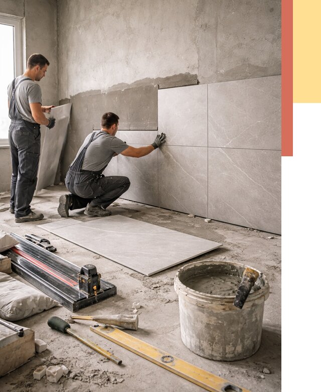 Облицовка стен керамогранитом в изобильном от 4363 руб./м² — услуги под ключ | ОТДЕЛОЧНИК-Збл