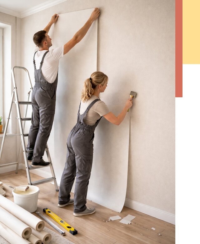 Поклейка флизелиновых обоев в изобильном от 6233 руб. | Быстро и недорого — ОТДЕЛОЧНИК-Збл