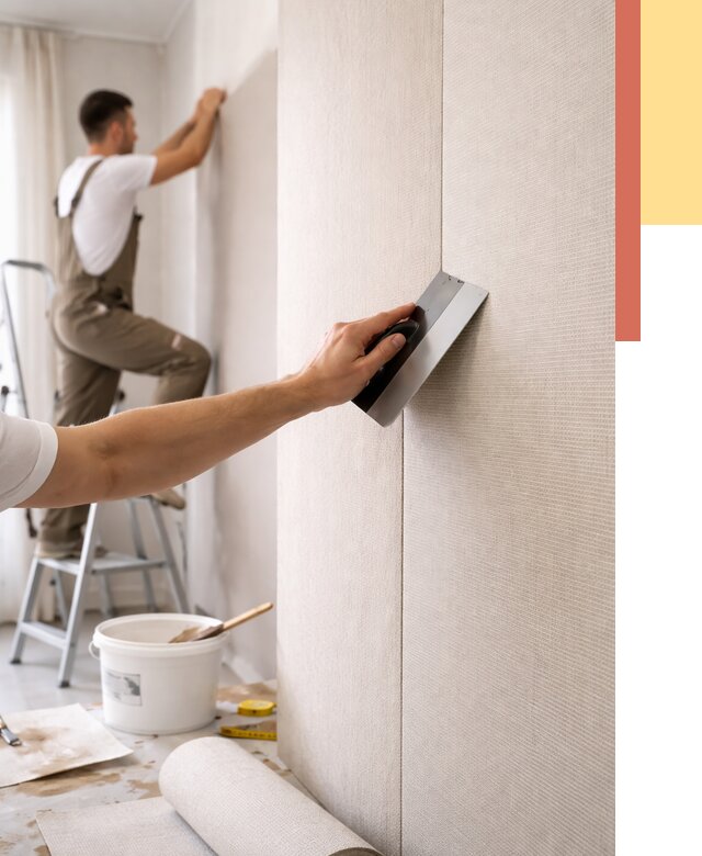 Поклейка текстильных обоев в изобильном от 4675 руб. под ключ | ОТДЕЛОЧНИК-Збл