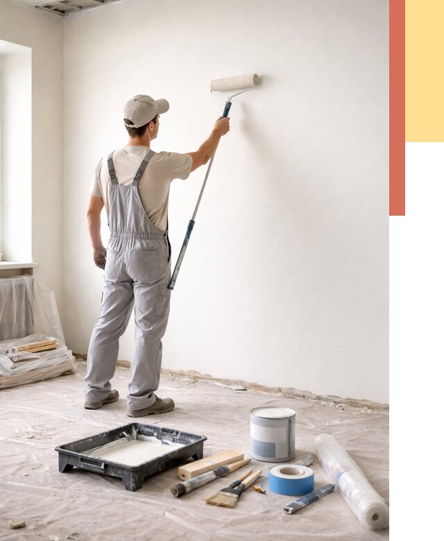 Покраска стен водоэмульсионной краской в изобильном от 467 руб. за м² | ОТДЕЛОЧНИК-Збл