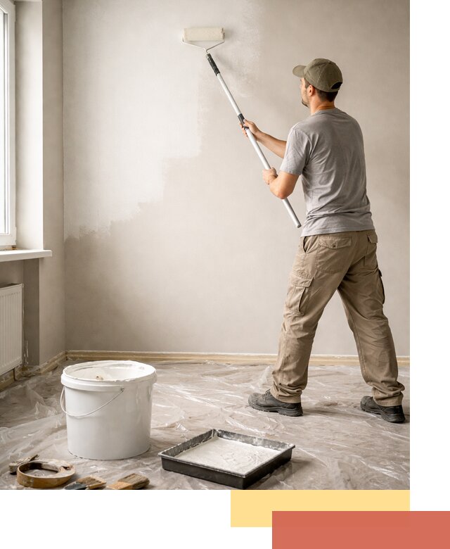 Покраска стен латексной краской в изобильном качественно и быстро