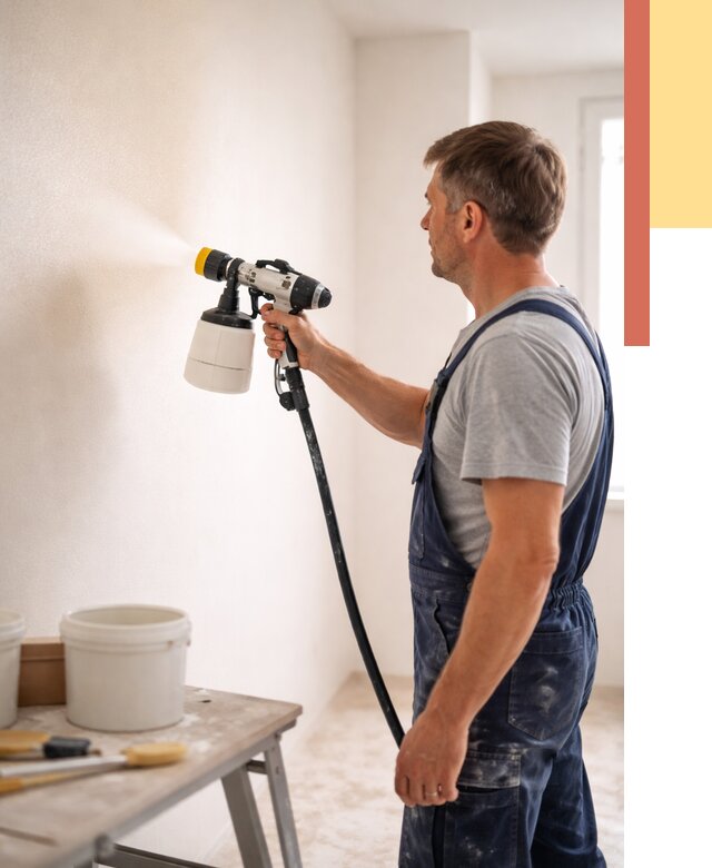 Покраска стен краскопультом в изобильном от 7791 руб. — механизированная покраска | ОТДЕЛОЧНИК-Збл