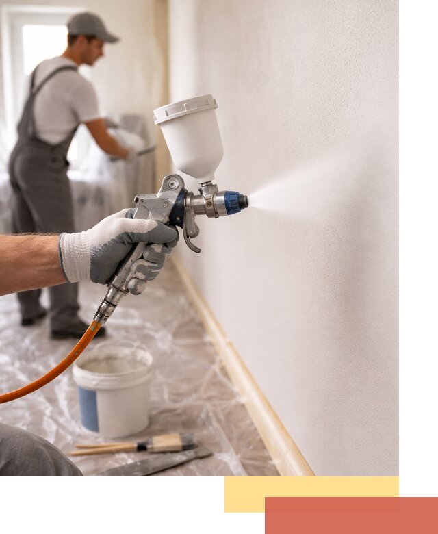 Покраска стен краскопультом в изобильном быстро и качественно