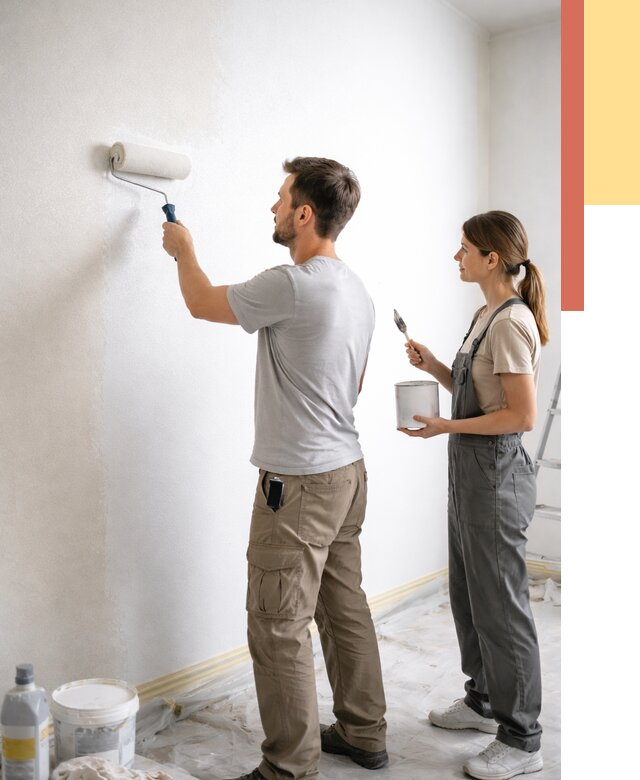 Окраска стен по стеклохолсту в изобильном от 4675 руб/м² под ключ | ОТДЕЛОЧНИК-Збл