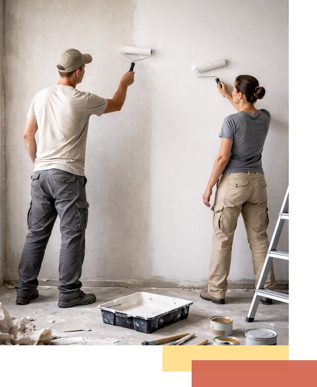 Окраска стен по стеклохолсту в изобильном качественно и долговечно