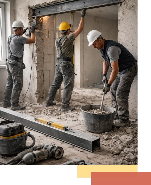 Создание проемов в стенах и несущих конструкциях в изобильном