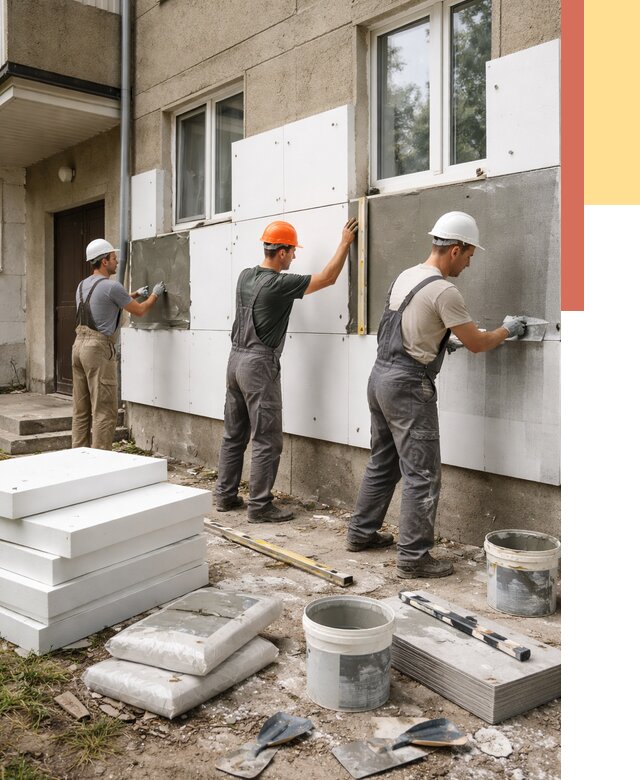 Утепление стен пенопластом в изобильном от 1818 руб. — недорого и под ключ | ОТДЕЛОЧНИК-Збл