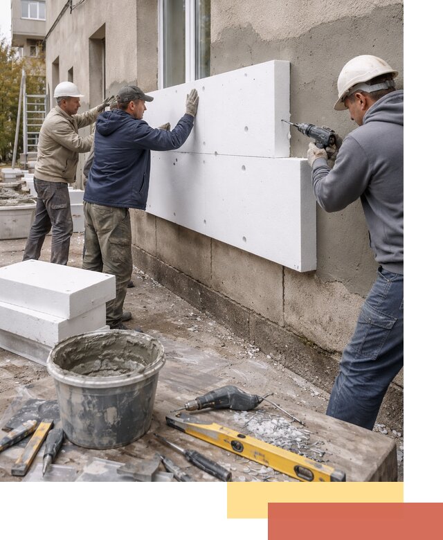 Утепление наружных стен пенопластом в изобильном