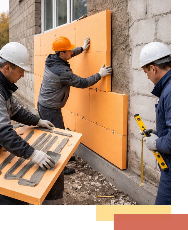 Утепление фасада пеноплексом под ключ в изобильном