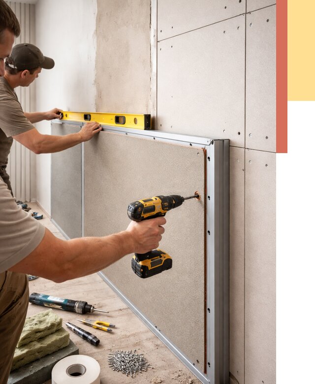 Шумоизоляция стен панелями ЗИПС в изобильном от 2285 руб./м² под ключ | ОТДЕЛОЧНИК-Збл