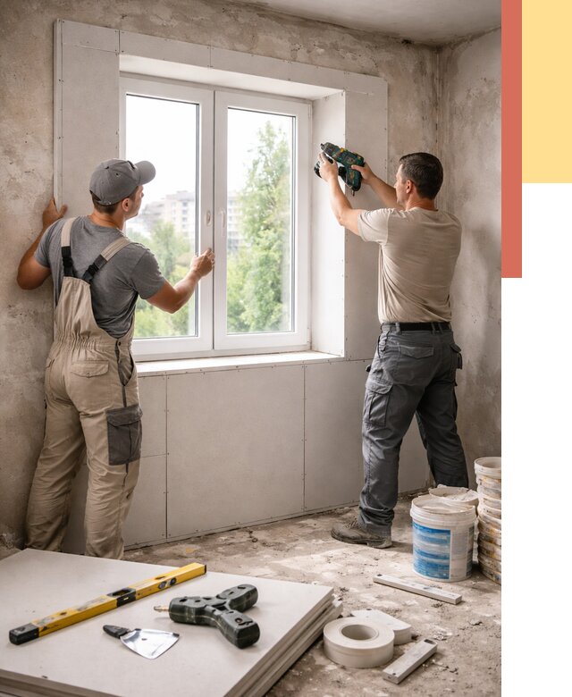 Монтаж откосов из гипсокартона в изобильном от 4675 руб. под ключ | ОТДЕЛОЧНИК-Збл