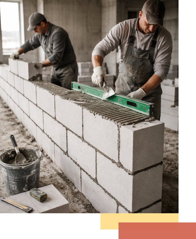 Кладка перегородок из газобетона в изобильном быстро и качественно