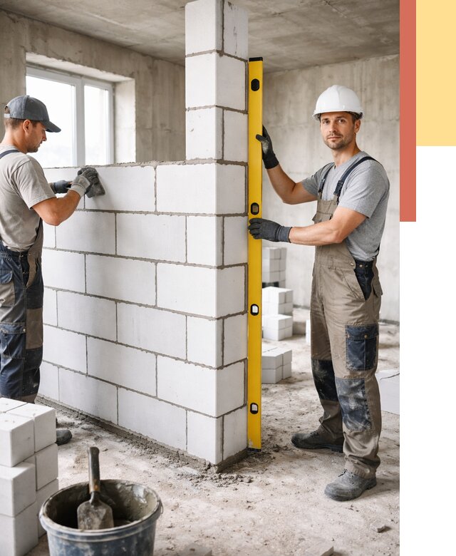 Кладка перегородок из пеноблока в изобильном от 1870 руб. под ключ | ОТДЕЛОЧНИК-Збл