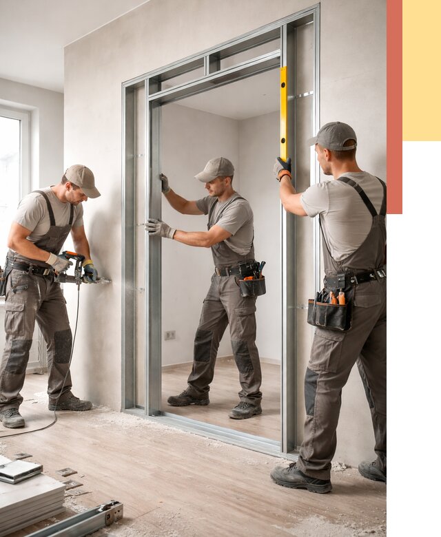 Устройство дверного проема в перегородке в изобильном от 4675 руб. под ключ | ОТДЕЛОЧНИК-Збл