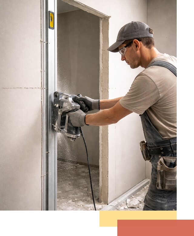 Устройство дверного проема в перегородке в изобильном