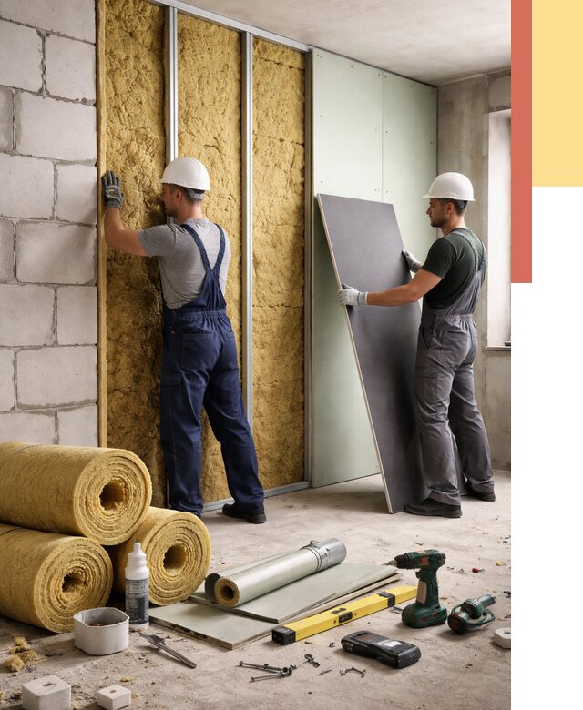 Шумоизоляция перегородок из блоков в изобильном от 1922 руб./м² — быстро и недорого | ОТДЕЛОЧНИК-Збл