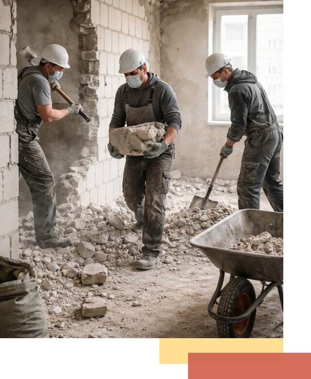 Демонтаж блочных перегородок в изобильном быстро и аккуратно