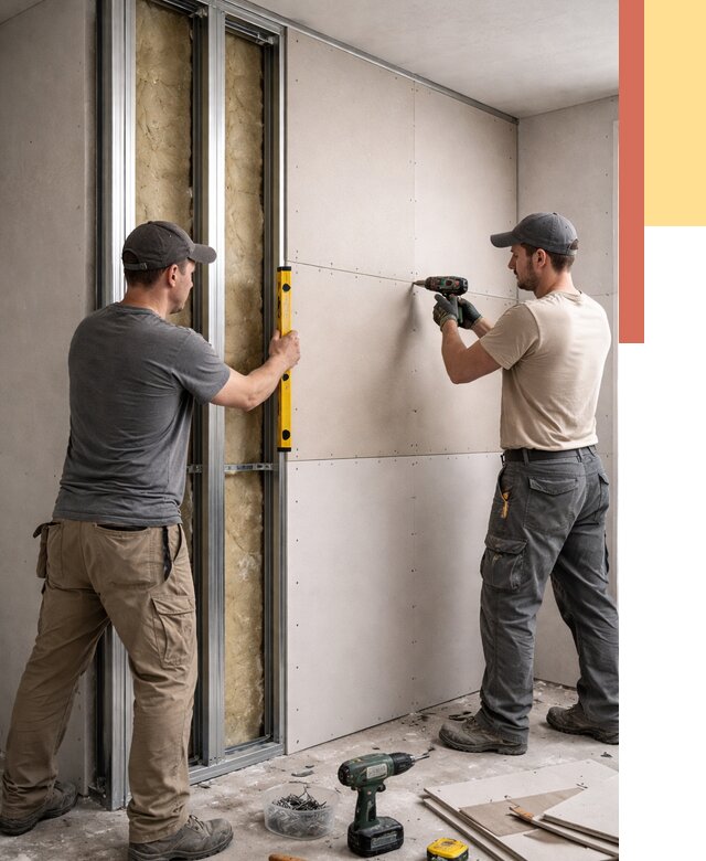 Монтаж двухслойной перегородки из гипсокартона в изобильном от 1506 руб. | ОТДЕЛОЧНИК-Збл