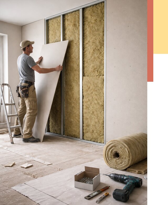 Перегородка из гипсокартона с шумоизоляцией в изобильном от 3241 руб. | ОТДЕЛОЧНИК-Збл