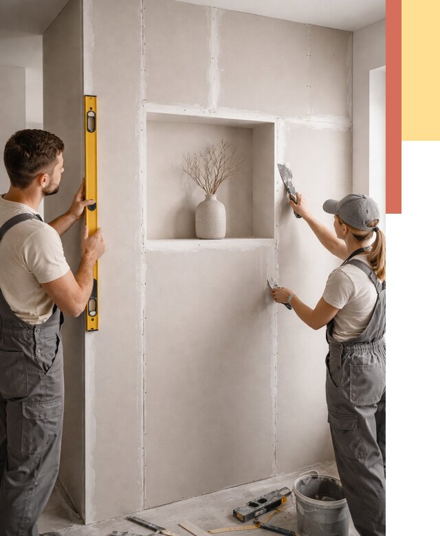 Перегородка из гипсокартона с нишей в изобильном от 3376 руб. под ключ | ОТДЕЛОЧНИК-Збл