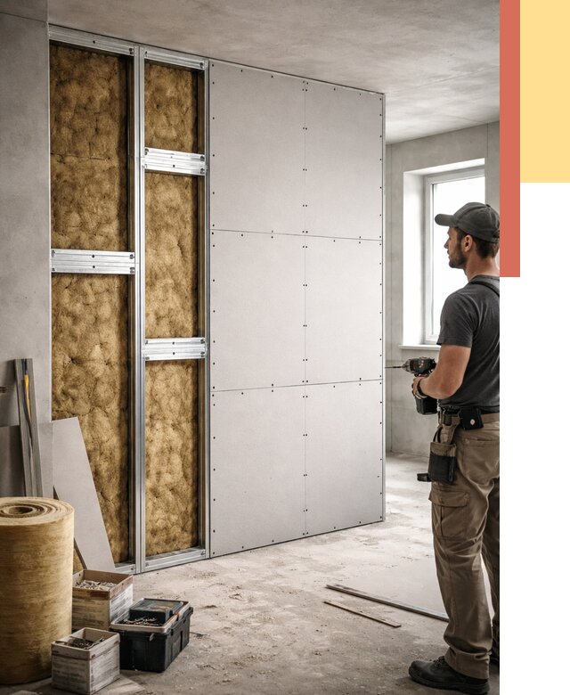 Усиленная перегородка под навеску в изобильном от 13297 руб. — монтаж под ключ | ОТДЕЛОЧНИК-Збл