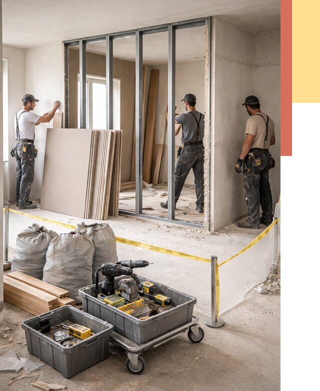 Перенос гипсокартонной перегородки в изобильном под ключ от 4675 руб. | Демонтаж и монтаж – ОТДЕЛОЧНИК-Збл