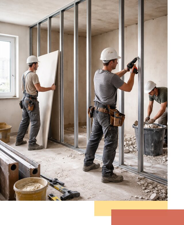 Перенос гипсокартонной перегородки в изобильном профессионально и быстро