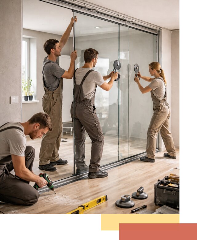 Изготовление стеклянных перегородок на заказ в изобильном