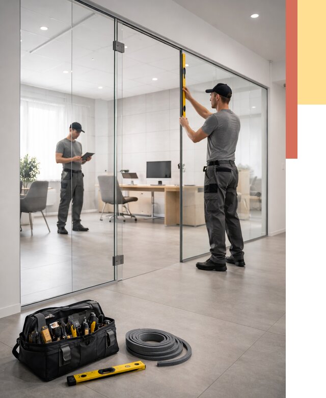 Цельностеклянные перегородки под ключ в изобильном от 9869 руб. — монтаж и цены | ОТДЕЛОЧНИК-Збл