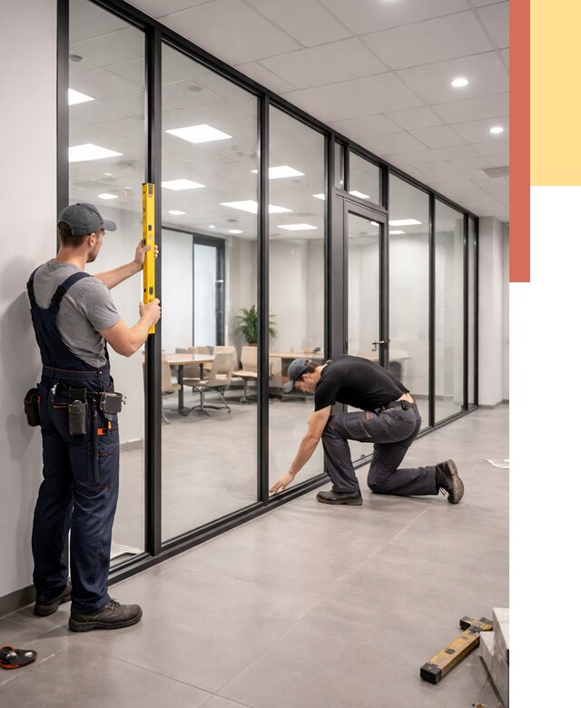 Каркасные стеклянные перегородки в изобильном под ключ от 9557 руб. | ОТДЕЛОЧНИК-Збл