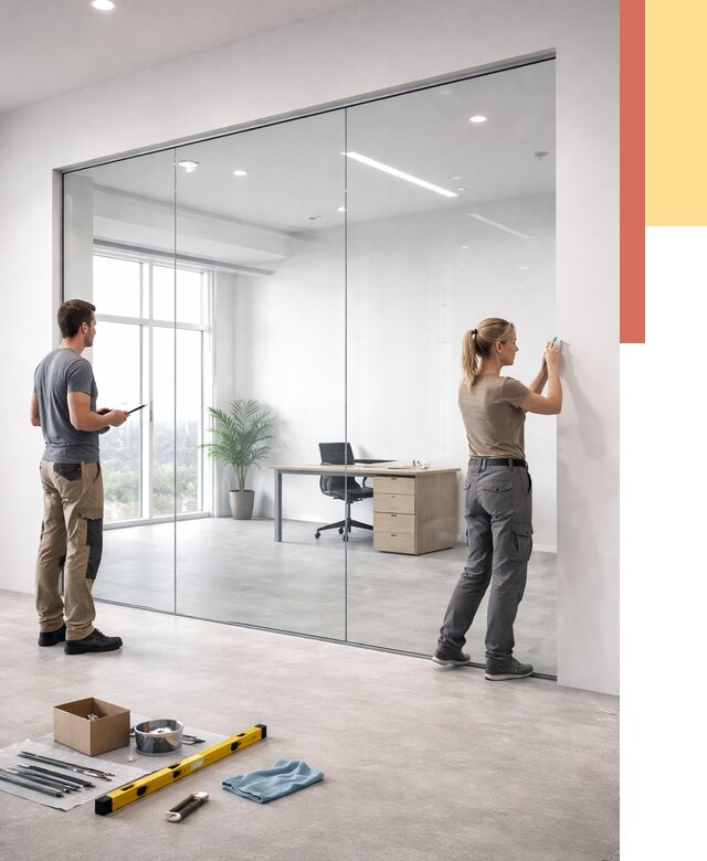 Перегородки из закаленного стекла в изобильном от 9869 руб. под ключ | ОТДЕЛОЧНИК-Збл