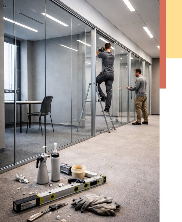 Стеклянные офисные перегородки в изобильном от 8830 руб. — монтаж и установка | ОТДЕЛОЧНИК-Збл