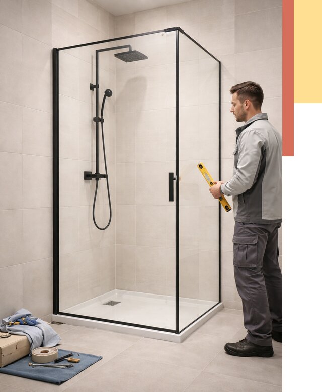 Стеклянные перегородки для душа в изобильном от 12985 руб. | Монтаж под ключ — ОТДЕЛОЧНИК-Збл